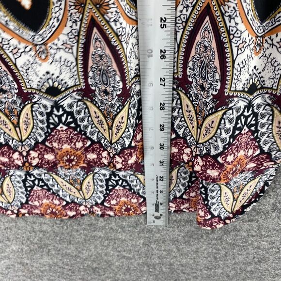 5/$45 Roz & Ali Dress Women M Medium Black Geometric Shift Short Crew Neck - Picture 8 of 9